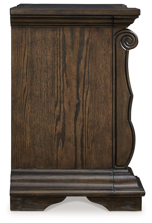 Maylee - Three Drawer Night Stand - Dark Brown