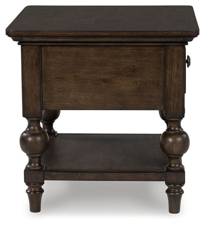 Veramond - Square End Table - Dark Brown