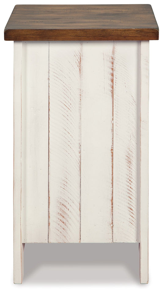 Wystfield - Chair Side End Table - White / Brown