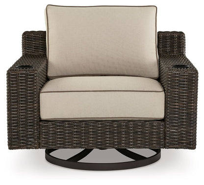 Coastline Bay - Swivel Lounge W/ Cushion - Brown