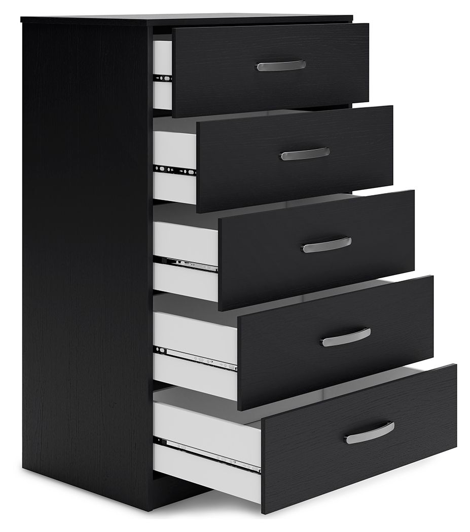 Finch - Five Drawer Chest - 46" Height - Black
