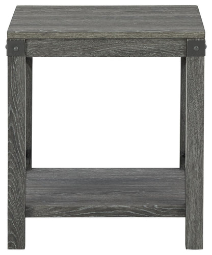 Freedan - Square End Table - Grayish Brown