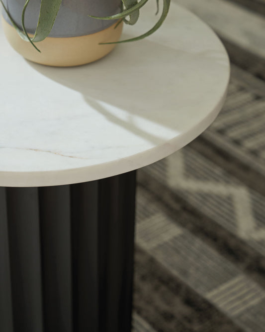Wainstone - Accent Table - Black / White