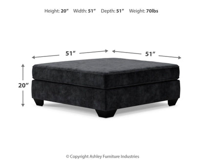 Lavernett - Oversized Accent Ottoman - Charcoal