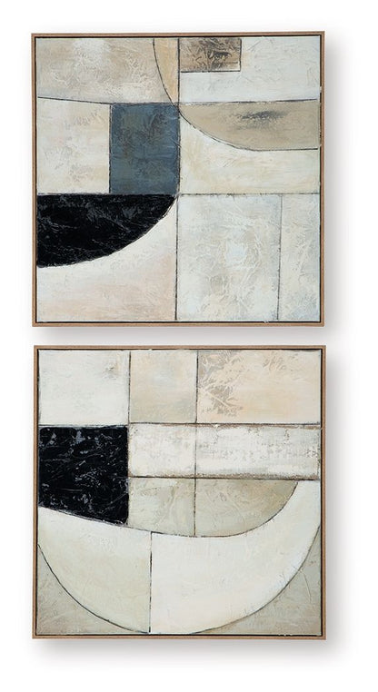 Bexlen - Wall Art Set (Set of 2) - Tan / Taupe / Black