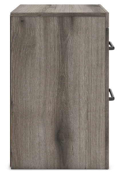 Graystorm - Two Drawer Night Stand - Brown Gray