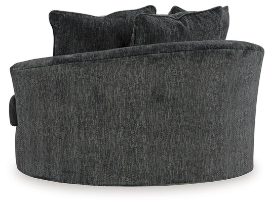 Biddeford - Oversized Swivel Accent Chair - Shadow