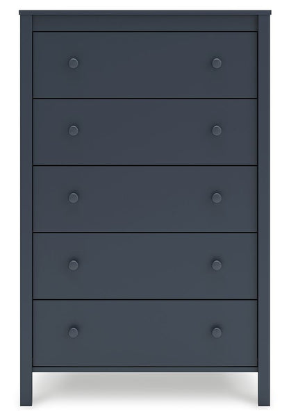 Simmenfort - Five Drawer Chest - Navy Blue