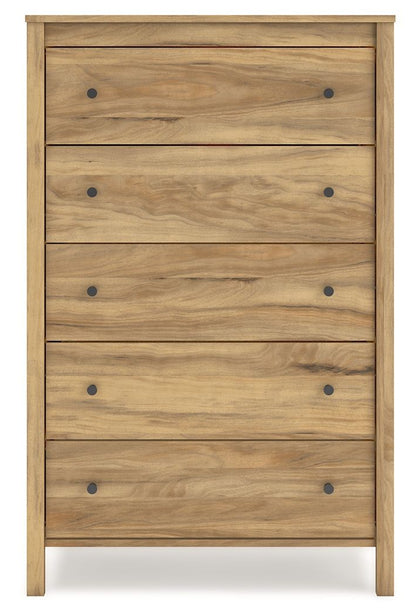 Bermacy - Five Drawer Chest - Light Brown