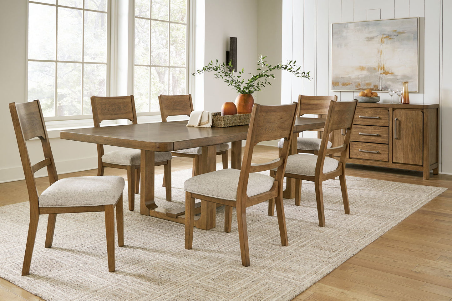 Cabalynn - Dining Uph Side Chair (Set of 2) - Oatmeal / Light Brown