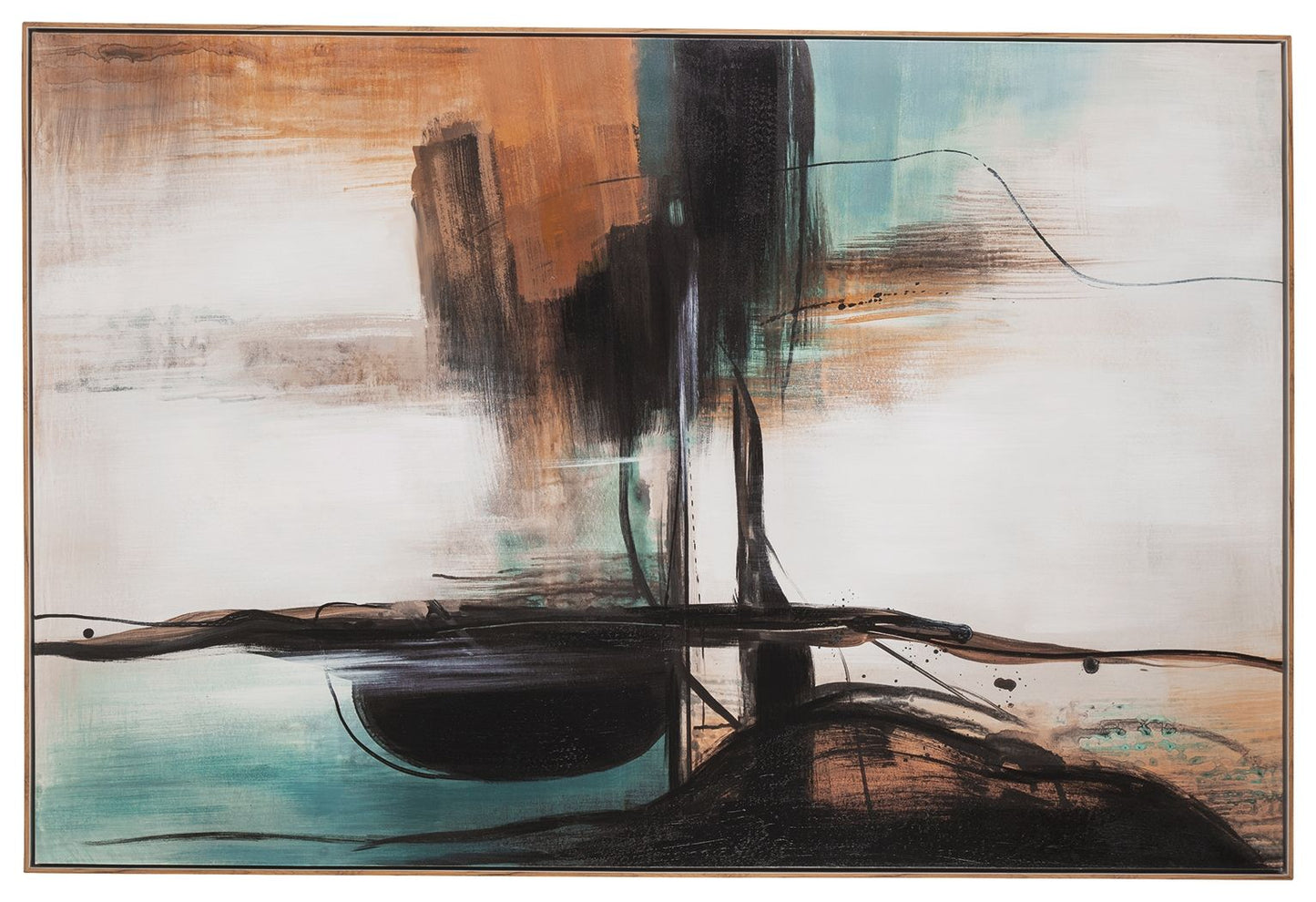 Brunonia - Wall Art - Teal / Orange / Black