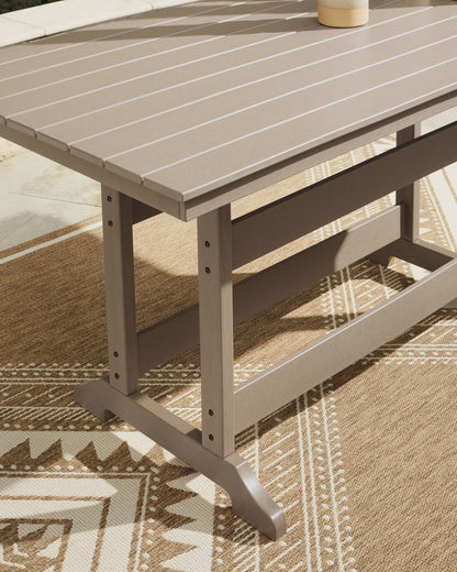 Seacliff Beach - Rectangular Counter Height Dining Table With Umbrella Option - Medium Brown