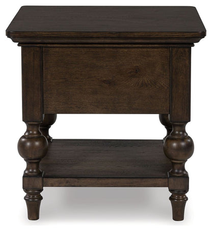 Veramond - Square End Table - Dark Brown