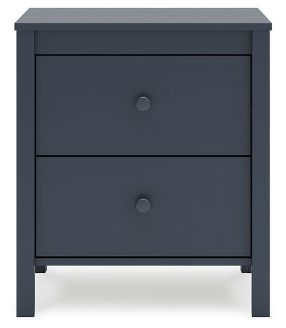 Simmenfort - Two Drawer Night Stand - Navy Blue