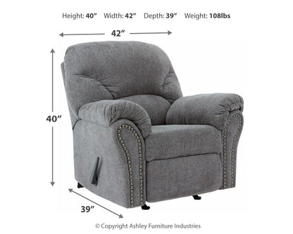 Allmaxx - Rocker Recliner - Pewter