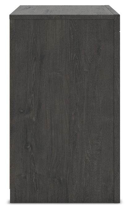 Fraluna - Two Drawer Night Stand - Charcoal