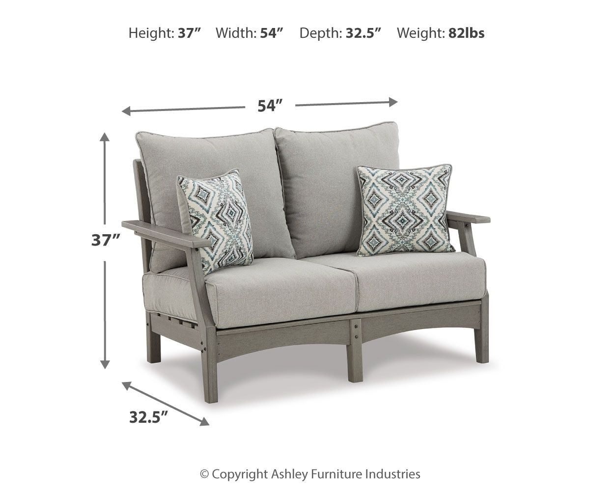 Visola - Loveseat w/Cushion - Gray