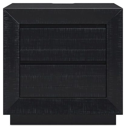 Londer - Two Drawer Night Stand - Black