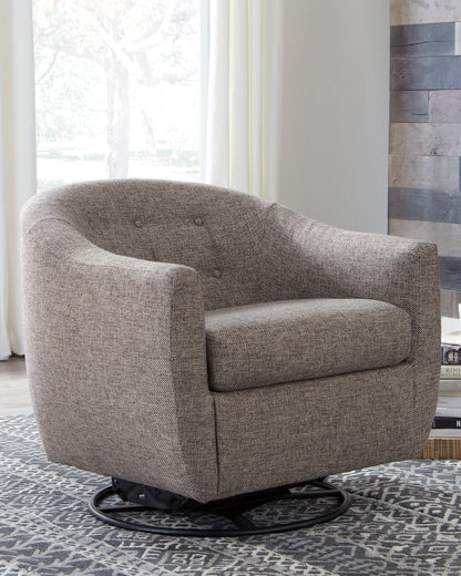 Upshur - Swivel Glider Accent Chair - Taupe