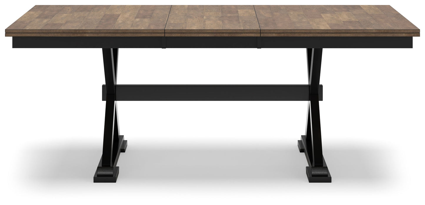 Wildenauer - Rectangular Dining Extension Table - Brown / Black