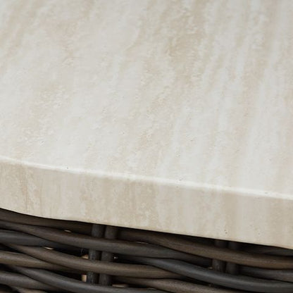 Kimora - Square End Table - Beige / Dark Brown