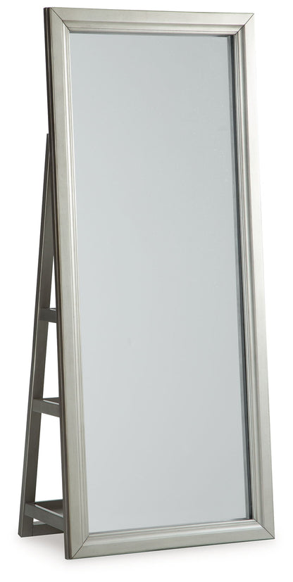 Evesen - Floor Standing Mirror With Storage - Champagne