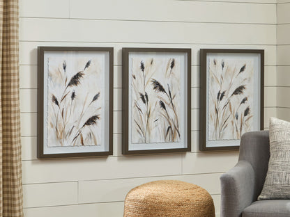 Honslow - Wall Art Set (Set of 3) - Brown / Black / White