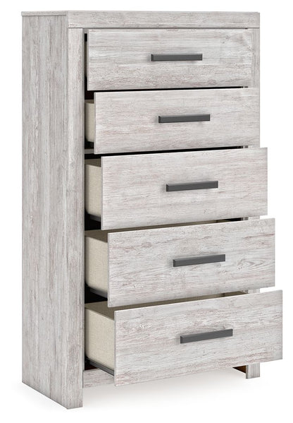 Cayboni - Five Drawer Chest - Whitewash
