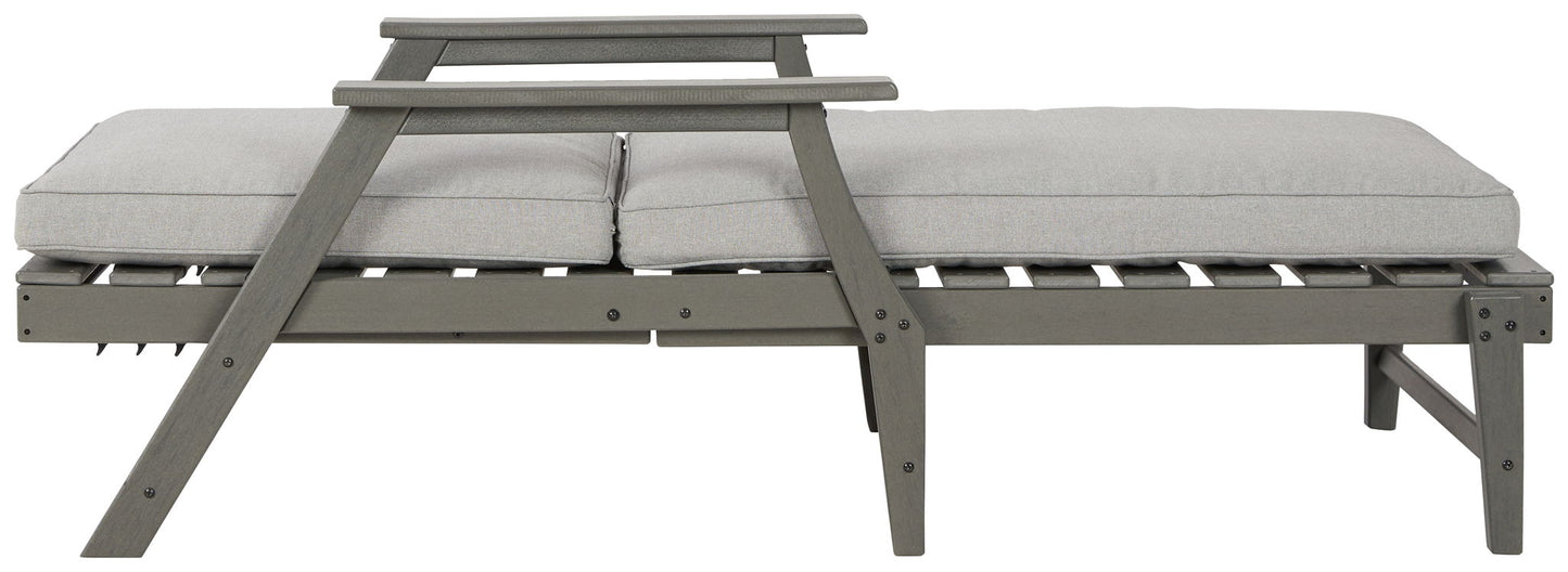 Visola - Chaise Lounge with Cushion - Gray