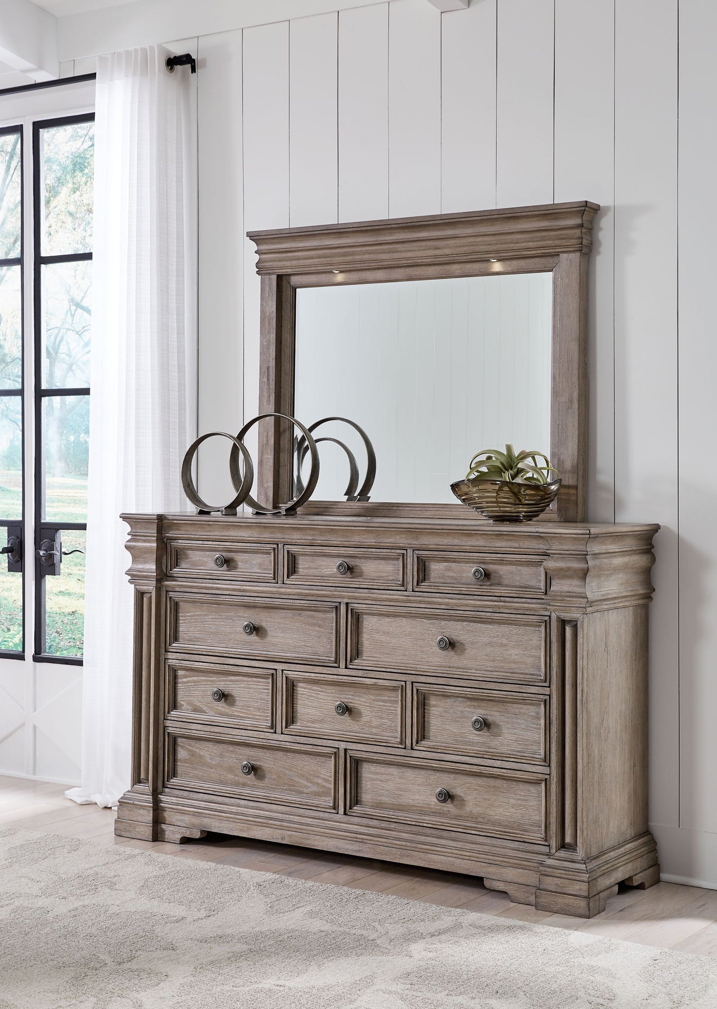 Blairhurst - Dresser And Mirror - Light Grayish Brown