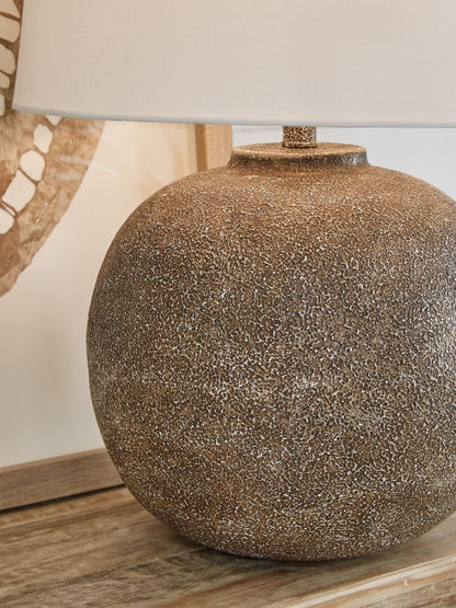 Neavesboro - Metal Table Lamp - Antique Brown / White