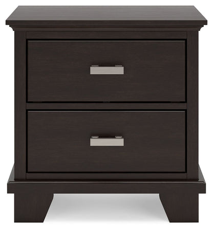 Covetown - Two Drawer Night Stand - Dark Brown