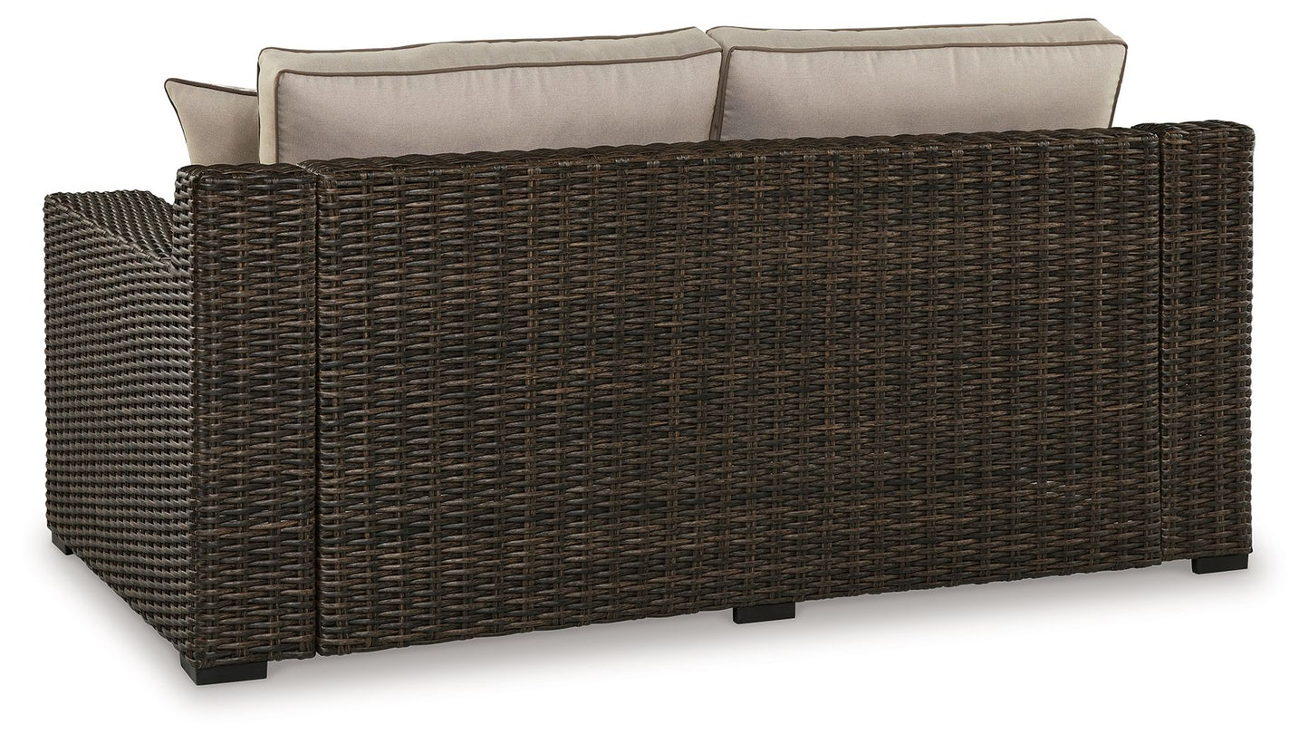 Coastline Bay - Loveseat W/Cushion - Brown