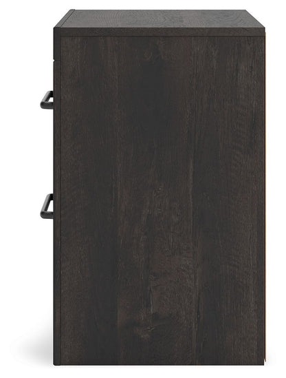 Hollivern - Two Drawer Night Stand - Dark Gray